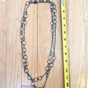 Express metal circles layering necklace, 29 inch